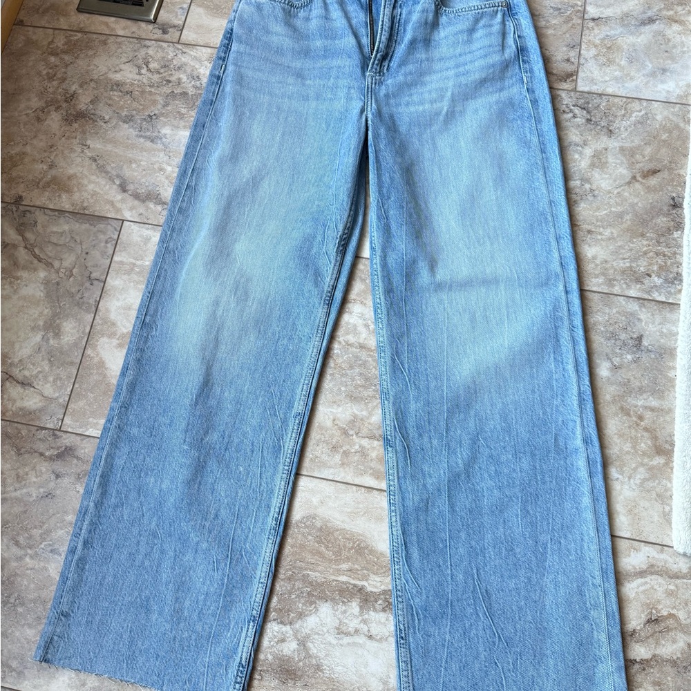 Rag & Bone Logan Women's Light Blue Jeans, Logan mid rise wide leg, inseam 30